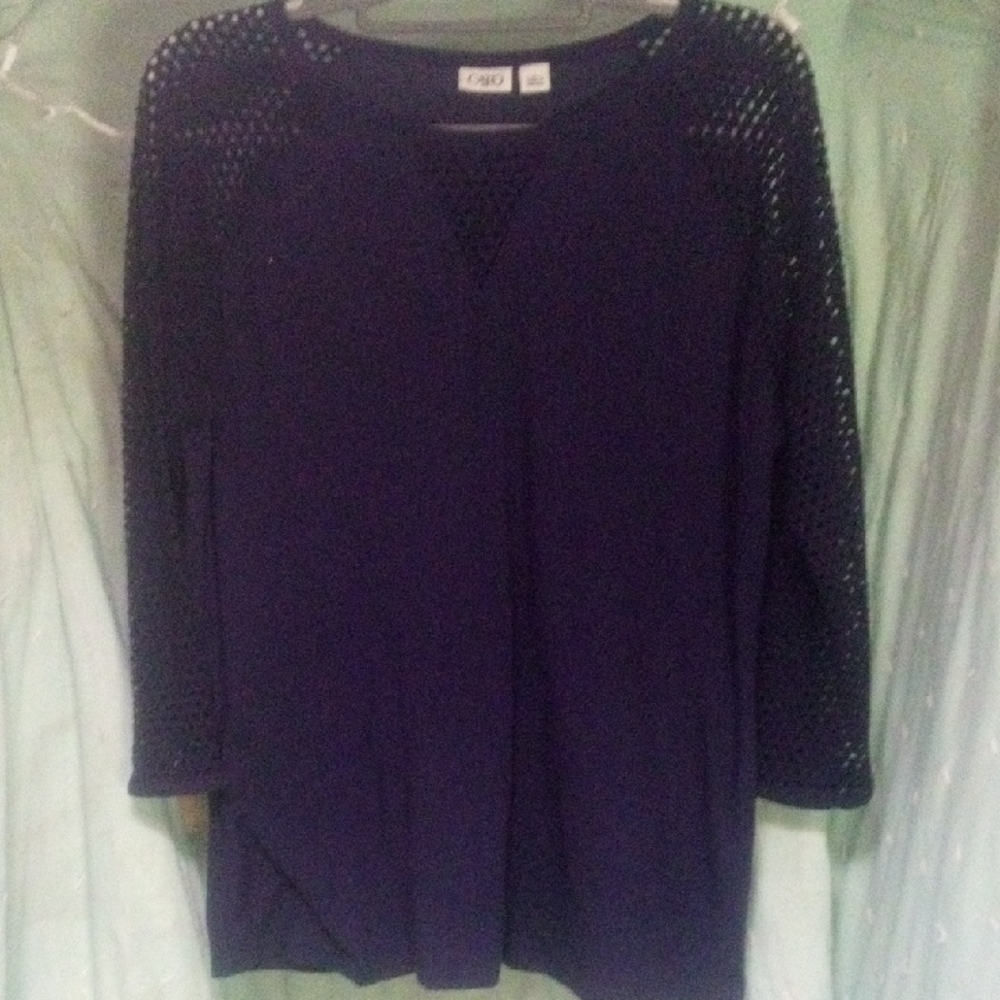 Chic Navy Blue Women's Top